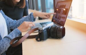 Business website with embedded client testimonial videos and review cards on service pages